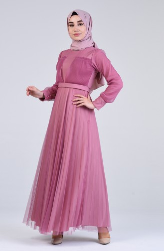 Beige-Rose Hijab Kleider 7676-03