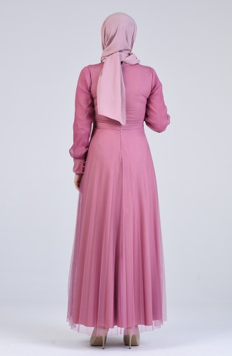 Beige-Rose Hijab Kleider 7676-03