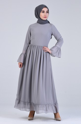 Grau Hijab Kleider 7620-03