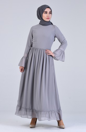 Gathered Dress 7620-03 Gray 7620-03