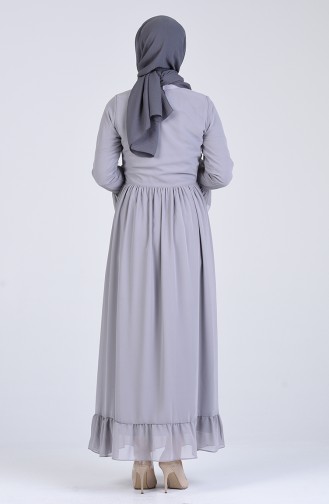 Grau Hijab Kleider 7620-03