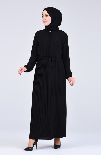 Schwarz Hijab Kleider 7624-01
