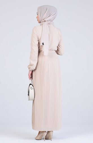 Beige İslamitische Jurk 7624-04