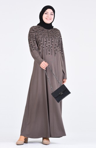 Dunkel-Nerz Hijab Kleider 4896-02