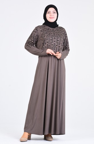 Dunkel-Nerz Hijab Kleider 4896-02