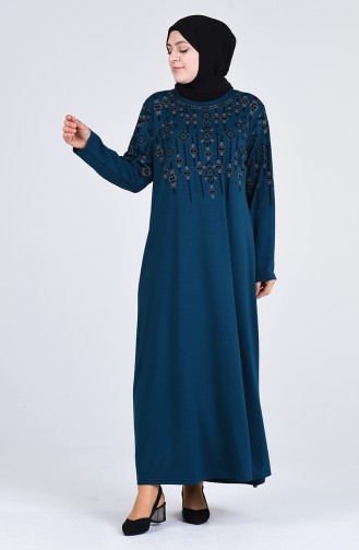 Robe Hijab Pétrole 4896-03