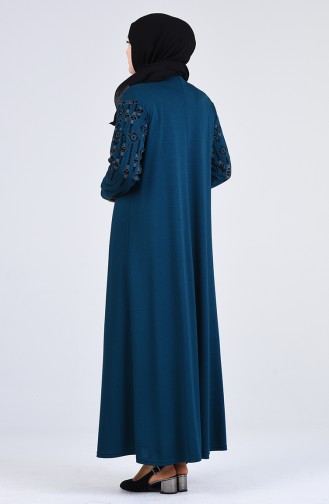 Robe Hijab Pétrole 4896-03