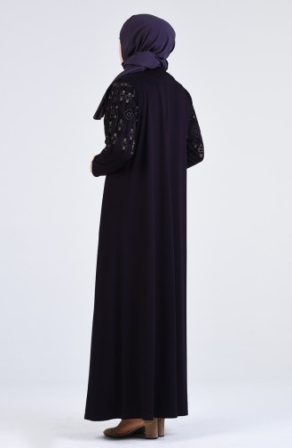 Plus Size Patterned Dress 4896-07 Purple 4896-07