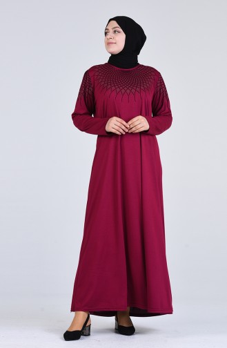 Fuchsia Hijab Kleider 4900-04