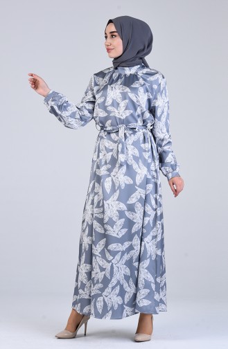 Gray Hijab Dress 0052-04
