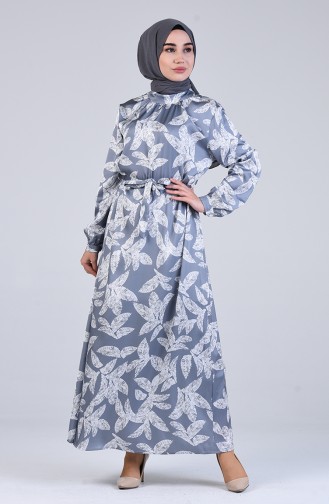 Grau Hijab Kleider 0052-04