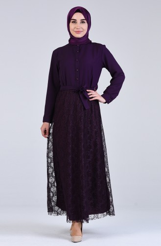 Lila Hijab Kleider 3041-01