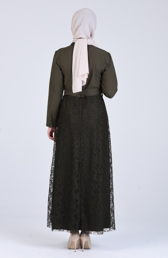 Khaki Hijab Kleider 3041-04