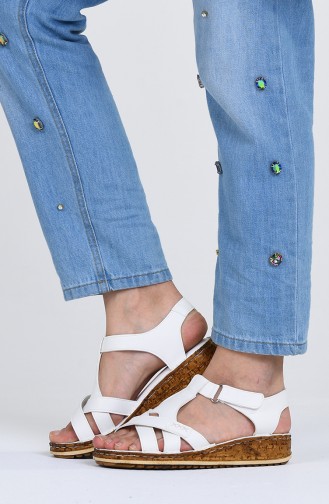 White Summer Sandals 0201-01