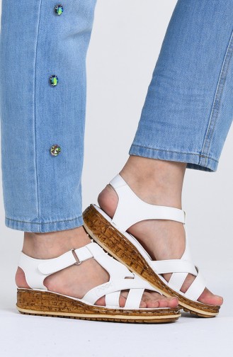 White Summer Sandals 0201-01