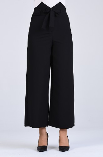 Belted wide-leg Trousers 0510-01 Black 0510-01