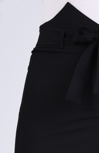 Belted wide-leg Trousers 0510-01 Black 0510-01