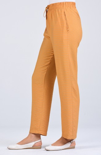 Aerobin Fabric Striped Trousers 0161-03 Mustard 0161-03