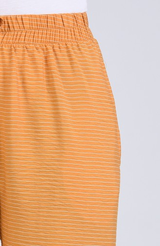 Aerobin Fabric Striped Trousers 0161-03 Mustard 0161-03