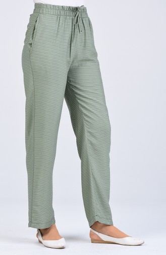 Aerobin Fabric Striped Trousers 0161-05 Sea Green 0161-05