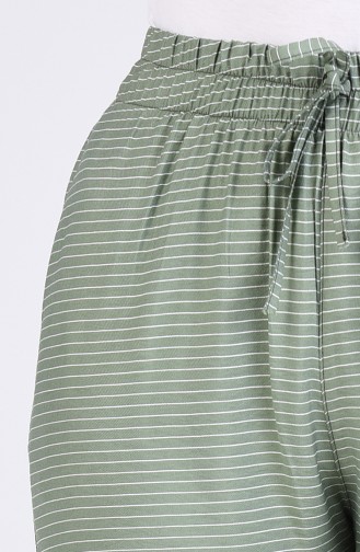 Aerobin Fabric Striped Trousers 0161-05 Sea Green 0161-05