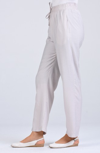 Aerobin Fabric Striped Trousers 0161-06 Beige 0161-06