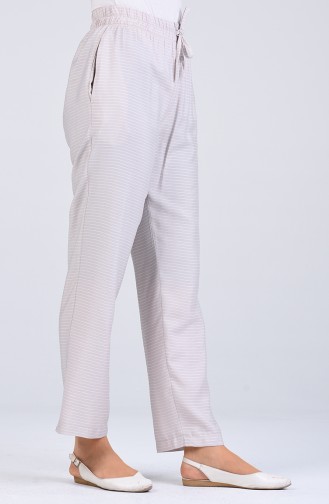 Aerobin Fabric Striped Trousers 0161-06 Beige 0161-06