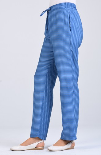 Aerobin Fabric Striped Trousers 0161-07 Blue 0161-07