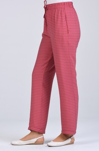 Striped wide Leg Trousers 0161a-02 Dry Rose 0161A-02