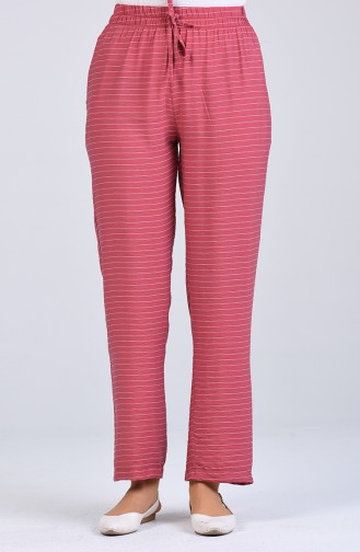 Striped wide Leg Trousers 0161a-02 Dry Rose 0161A-02