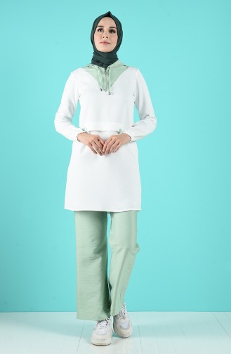 Hooded Tunic Trousers Double Suit 0020-03 Mint Green 0020-03