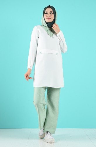 Hooded Tunic Trousers Double Suit 0020-03 Mint Green 0020-03