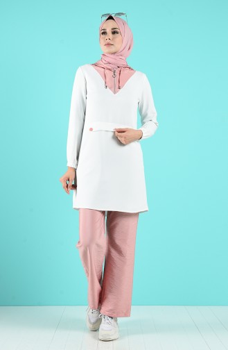 Hooded Tunic Pants Double Suit 0020-05 Dried Rose 0020-05