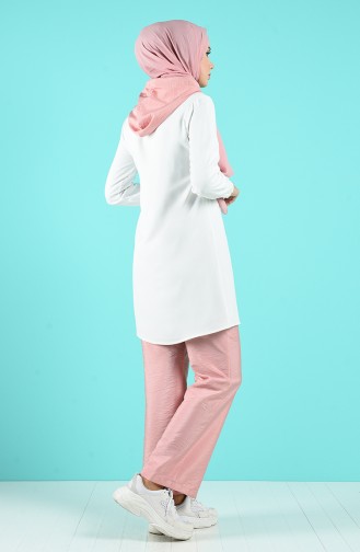 Hooded Tunic Pants Double Suit 0020-05 Dried Rose 0020-05
