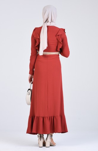 فستان أحمر كلاريت 5017-05
