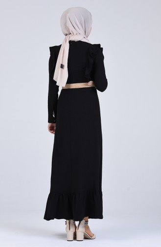 Schwarz Hijab Kleider 5017-08