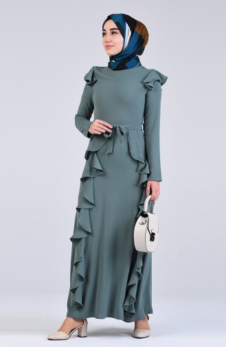 Robe Hijab Vert noisette 5018-06