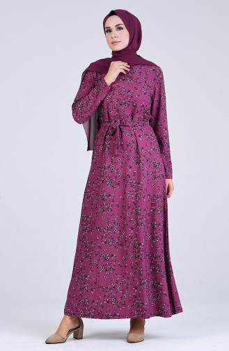Fuchsia Hijab Kleider 5708P-03