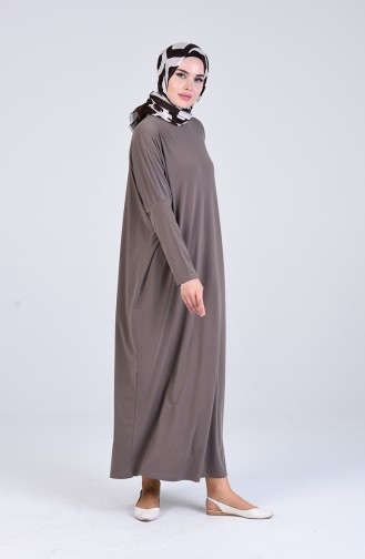 Dark Mink Hijab Dress 8813-12