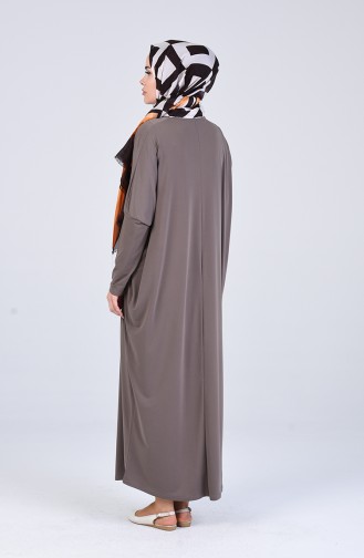 Dark Mink Hijab Dress 8813-12