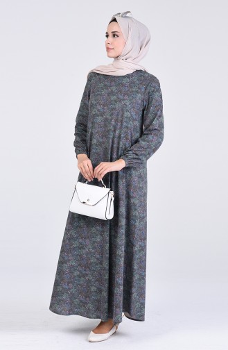 Grün Hijab Kleider 6169H-01