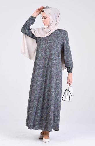 Grün Hijab Kleider 6169H-01