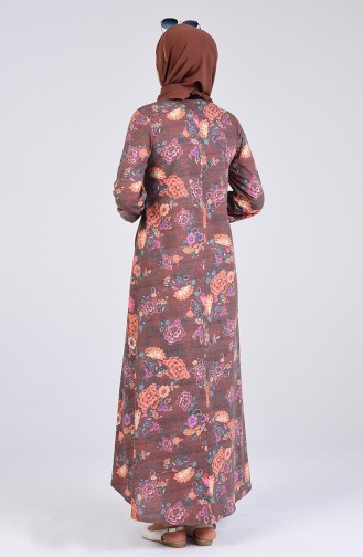Brown Hijab Dress 6169K-01