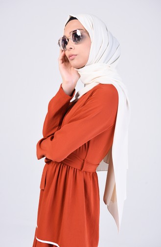 Robe Hijab Couleur brique 3074-02