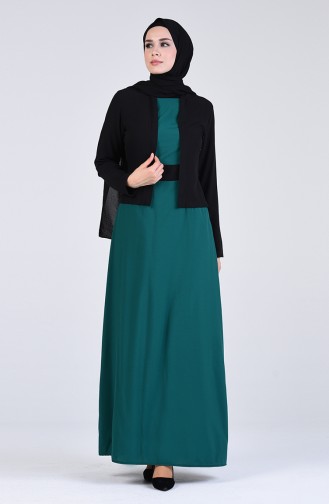 Schwarz Hijab Kleider 6469-01