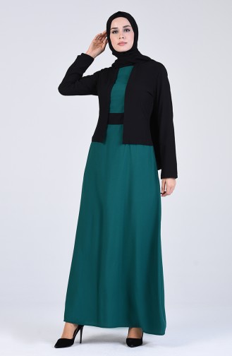 Schwarz Hijab Kleider 6469-01