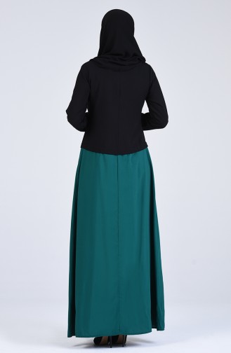 Schwarz Hijab Kleider 6469-01