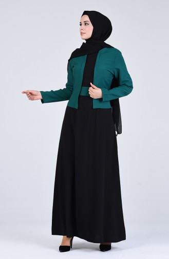 Robe Hijab Vert emeraude 6469-04