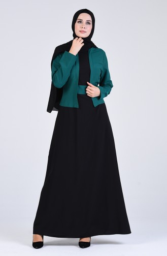 Robe Hijab Vert emeraude 6469-04