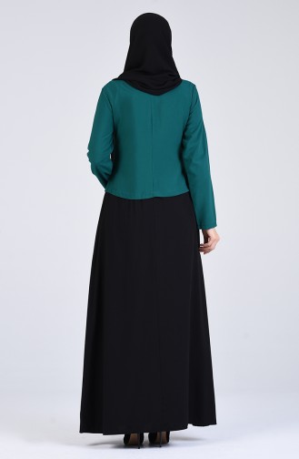 Robe Hijab Vert emeraude 6469-04